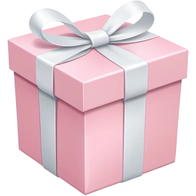 pastel pink gift box with white ribbon, soft pink color emoji