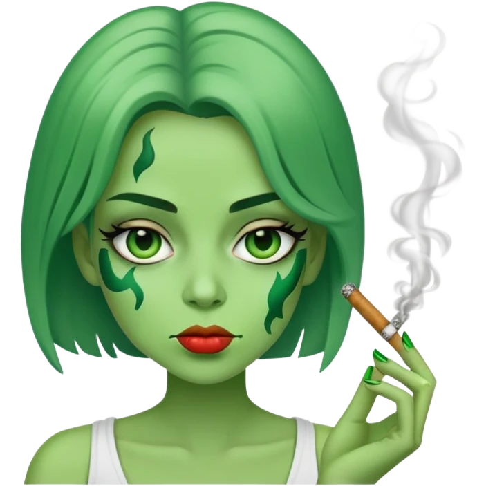Jenny (from Jenny mod in minecraft) smokes weed emoji
