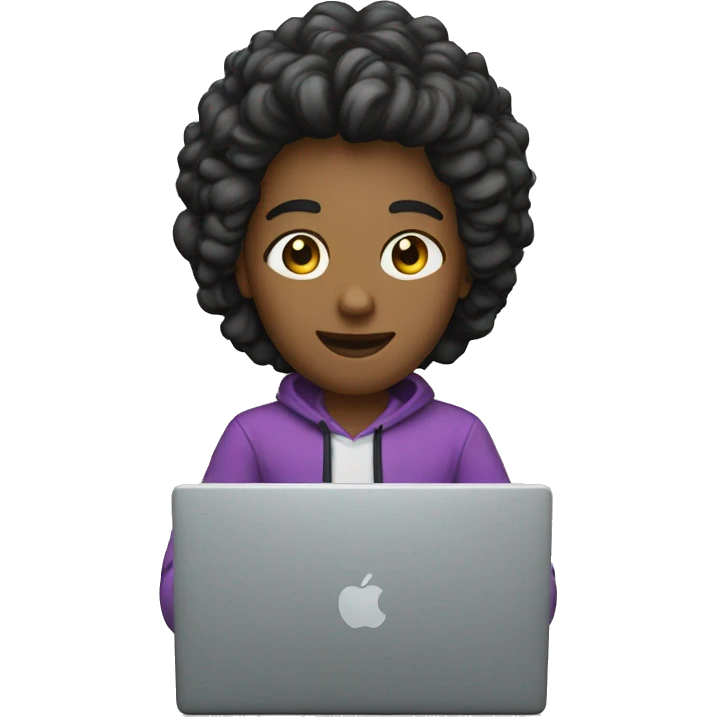 Persona editando en un mackbook un video emoji