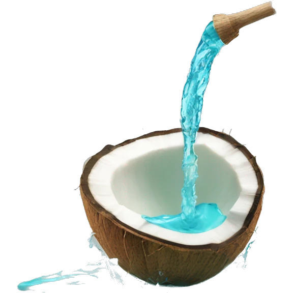 coconut  turquoise water pouring out emoji