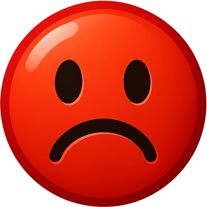 red emoji, shiny and bold, no background emoji