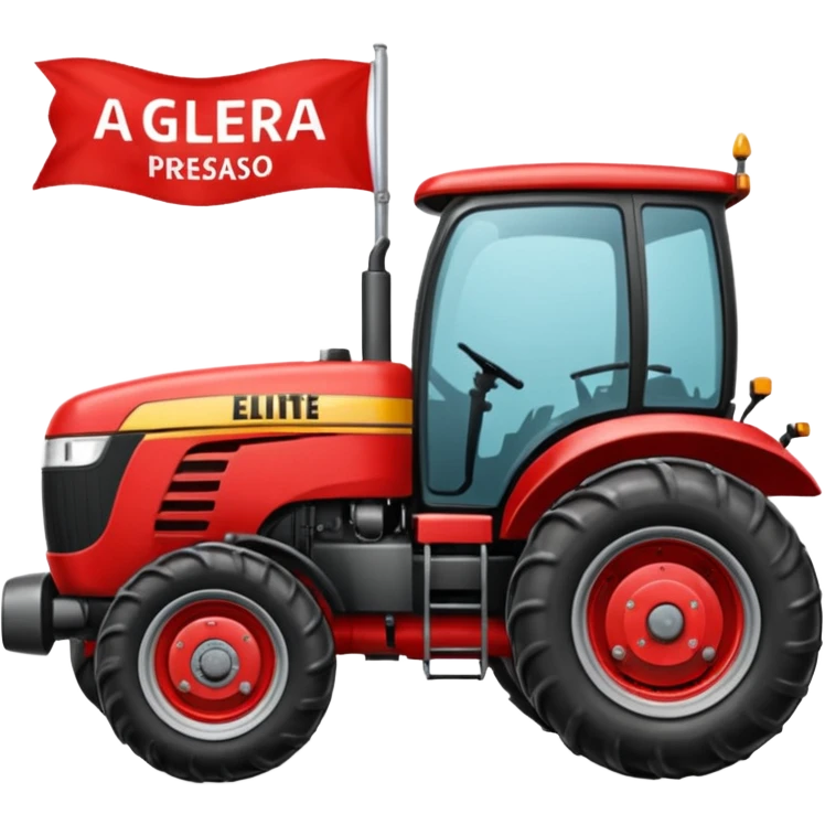 Um trator com o nome: ELITE alegretense a galera é pressão  emoji