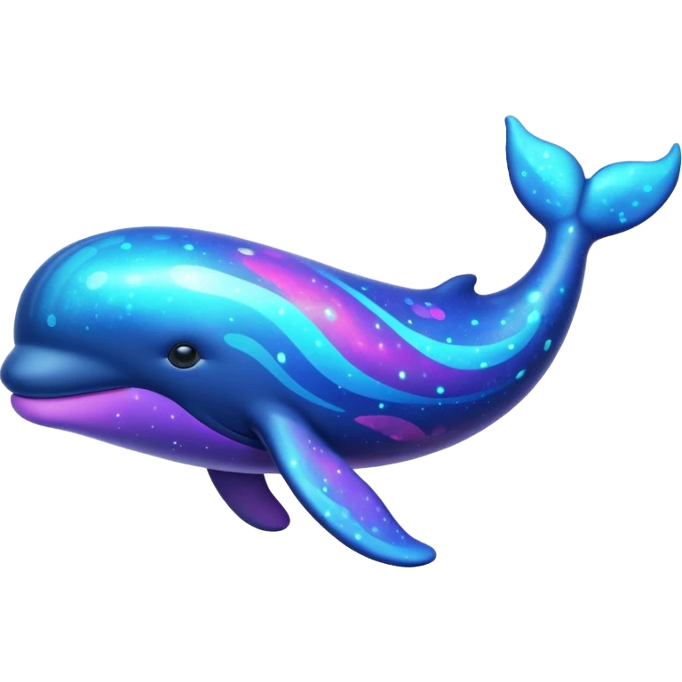 Create a single emoji of a Nebula Whale in full body, shown at a slight side angle in a natural, characteristic pose with cosmic patterns. stylized like an emoji, but clearly recognizable
 emoji