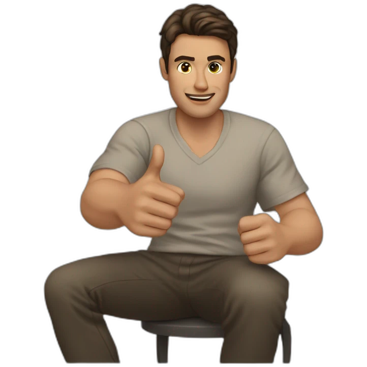 the brunette guy points with his finger you can't do that emoji
