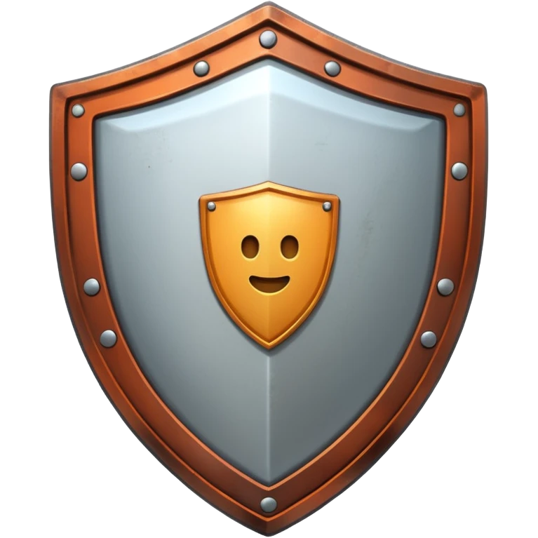 generate a realistic rust-clear steel shield emoji