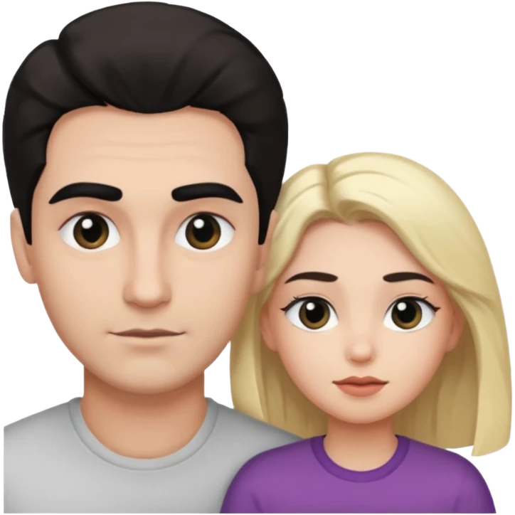 مرد و زنی چشم و ابرو و موی مشکی که عاشق هم هستن و یک بچه دارند  emoji