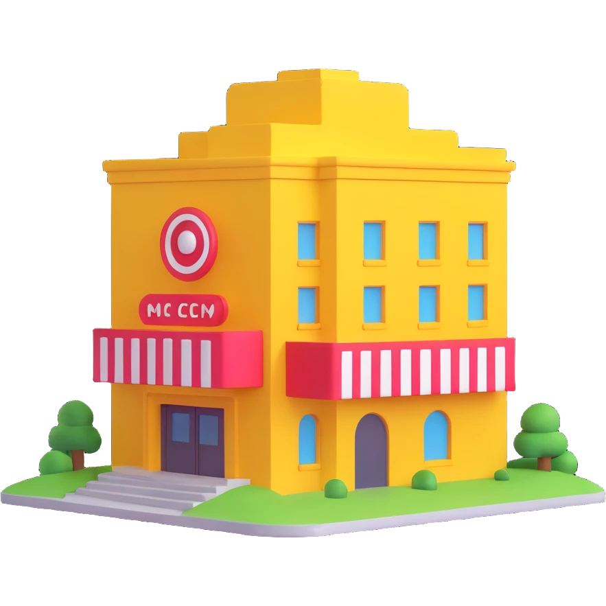 3D cinema building in blue color emoji