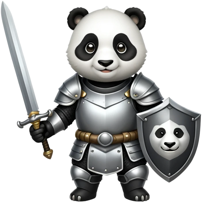 Panda wearing knight outfit emoji