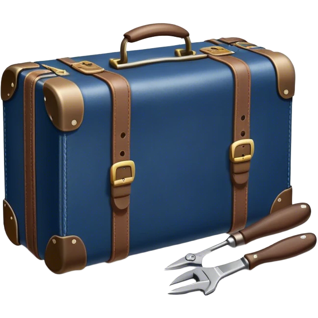 Dark Blue suitcase for a handyman emoji
