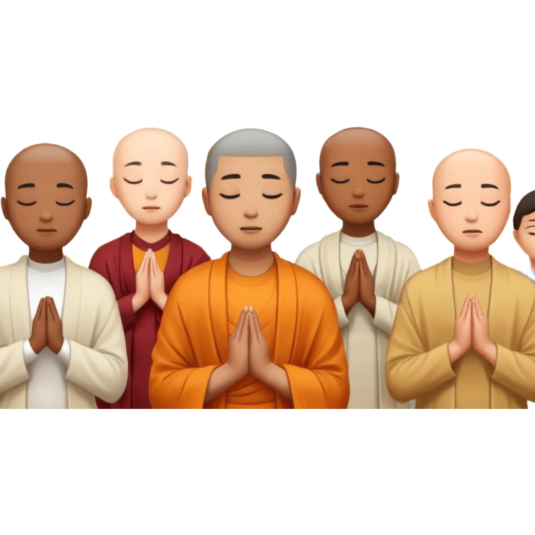 people praying in a Buddhist temple emoji