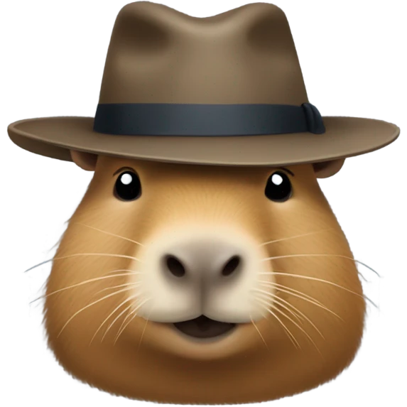 capybara head with fedora emoji