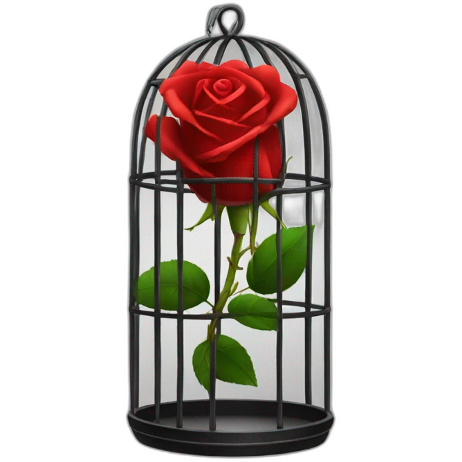 Red rose in black cage emoji