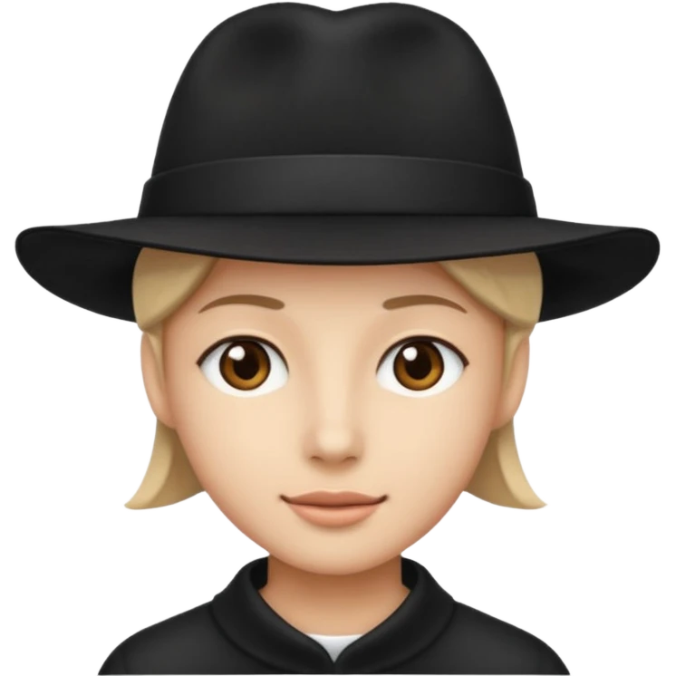 black hat wearing  emoji