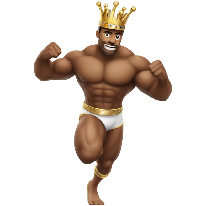 Cardio king running fast with crown emoji