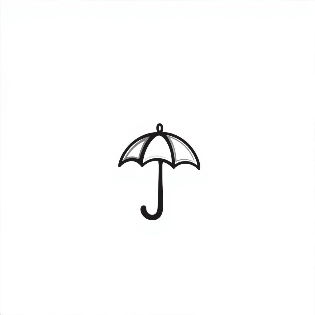 umbrella, hand drawn, sketch style emoji