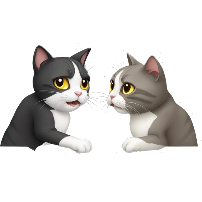 two cat, fight emoji