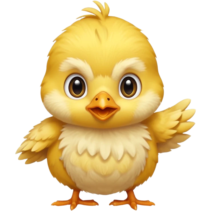 Baby chick pointing at camera emoji