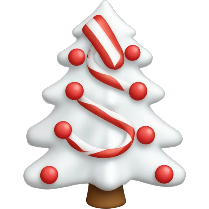 White Christmas tree with red candy canes  emoji