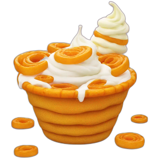 Jalebi with ice cream emoji