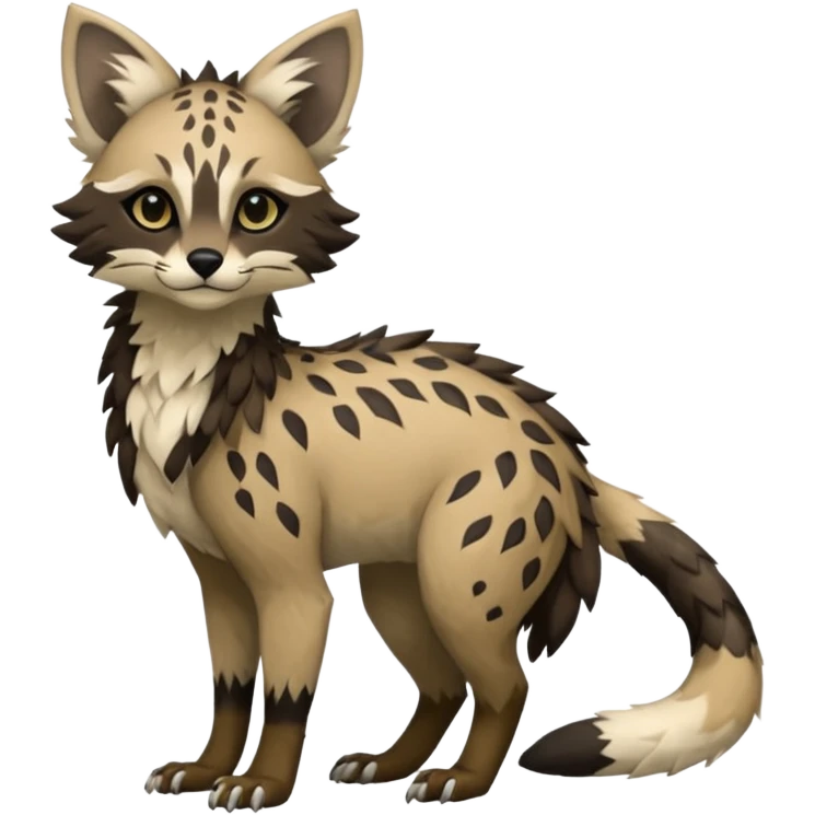 Modern Feral Rare Fantasy Vernid-Trico-species by LiLaiRa, random markings, full body emoji