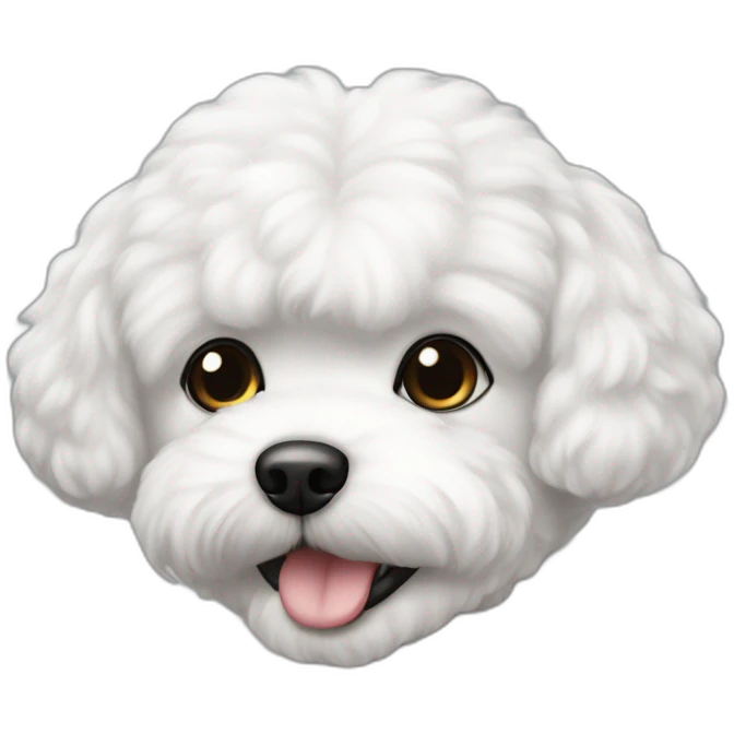 mujer piel blanca congo negro y perro bichon blanco emoji