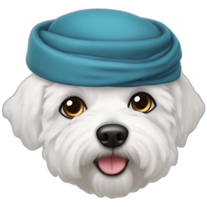 bichon frise with turban hat emoji