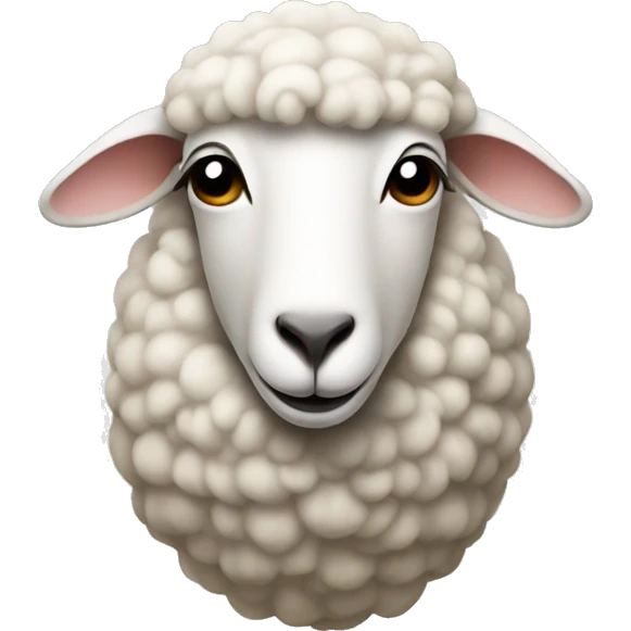 sheep with a sacrum as a face emoji