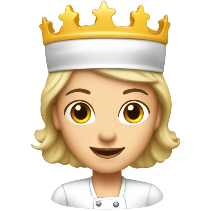 A white female chef that is wearing a crown emoji