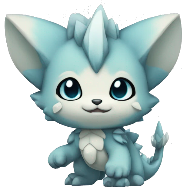 a anthro chibi-style rock-type-ice-type Fakémon-hybrid full body emoji