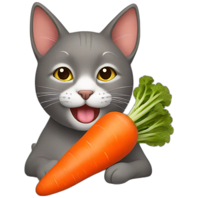 Cat eating carrots  emoji