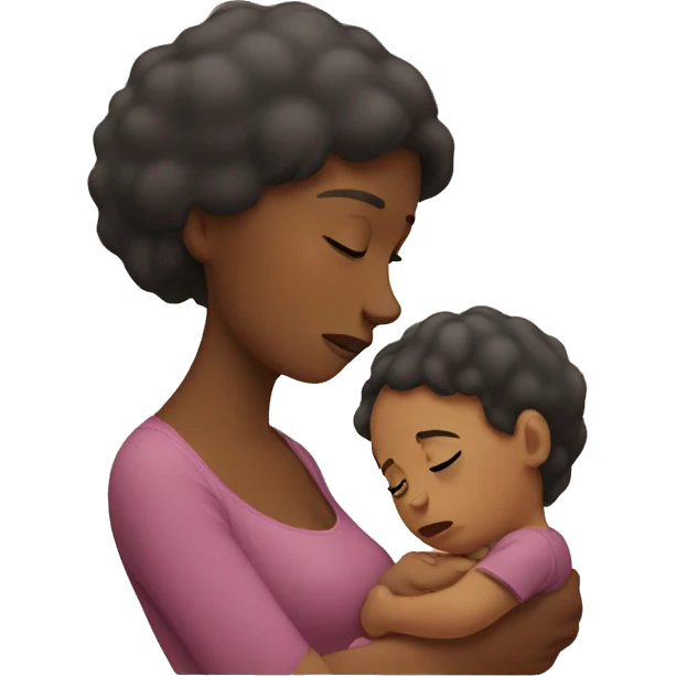 Sad mother with her baby emoji