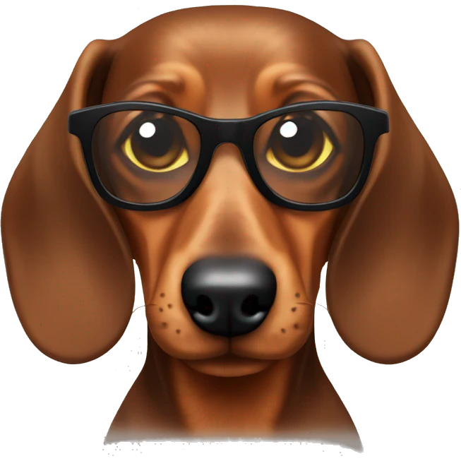 Brown Dachshund in shades  emoji