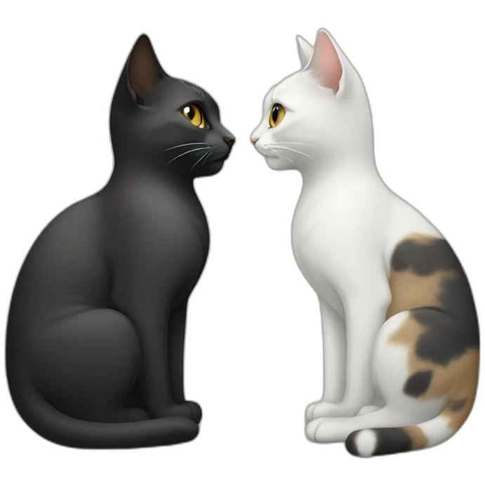 Two cats yin yang emoji