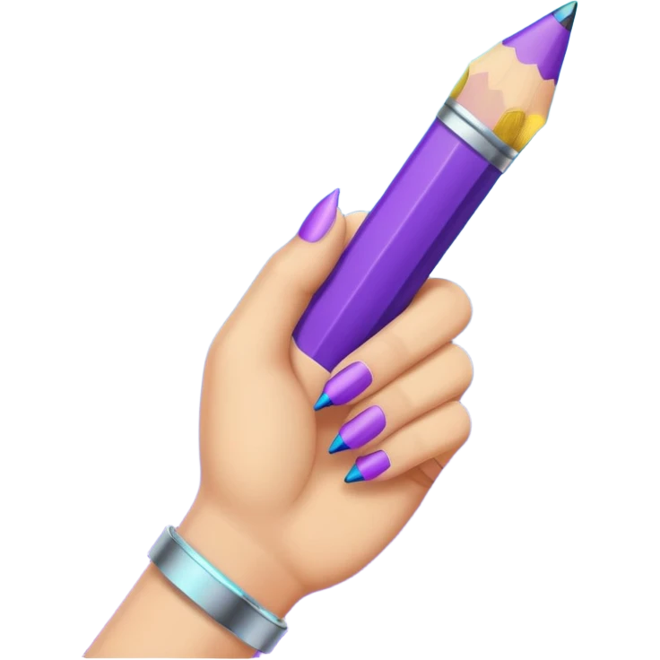 Glitter Purple and Cian pencil hand write  emoji