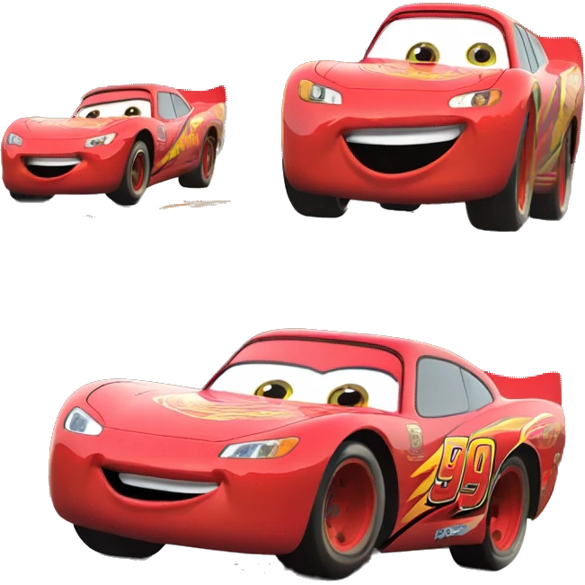 Lightning McQueen car zooming emoji