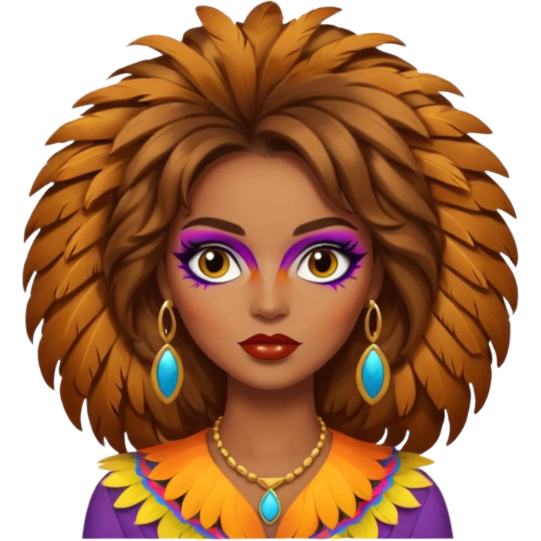 Retro 70s woman face emoji