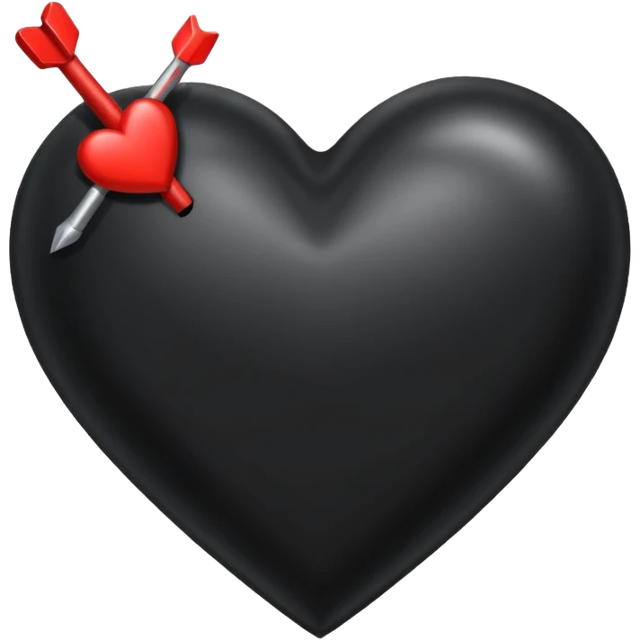 Corazón negro con una flecha q lo atraviesa todo y el corazón negro. emoji