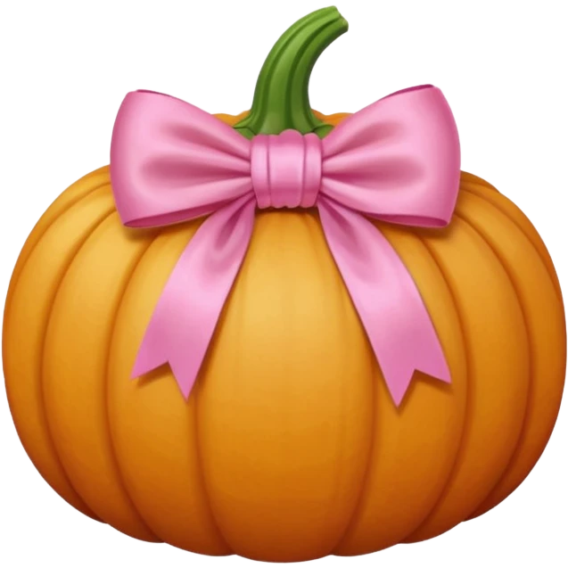beige Pumpkin with pink bow emoji