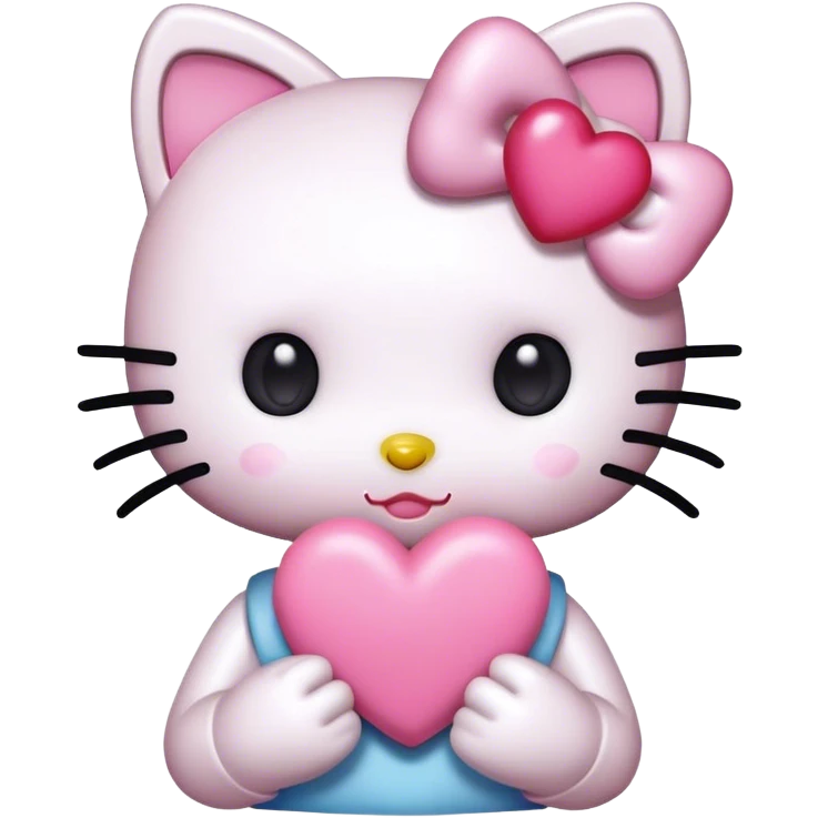 hello kitty with heart emoji