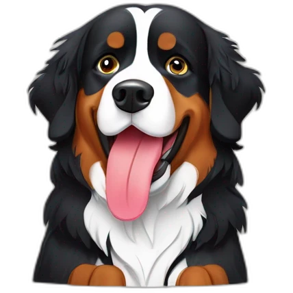 Bernese mountain dog drinking gin tonic emoji
