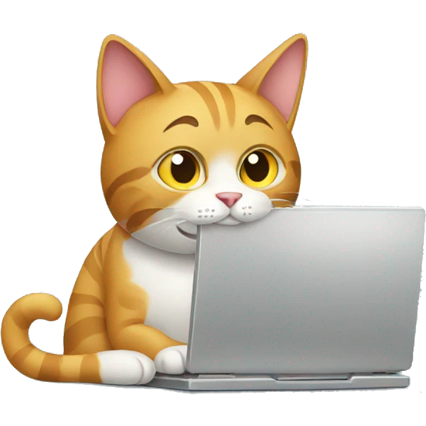 cat typing email emoji