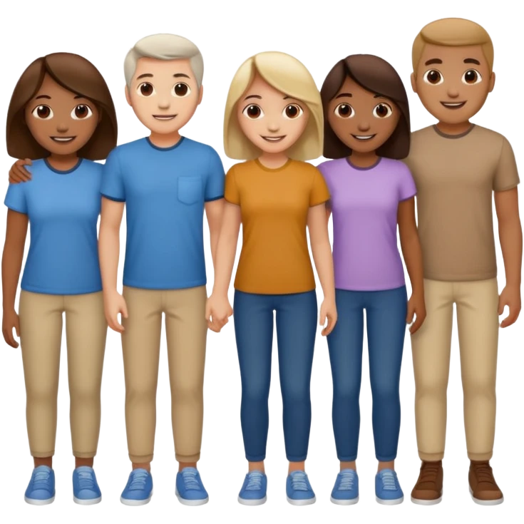 team wearing casual same clothes emoji