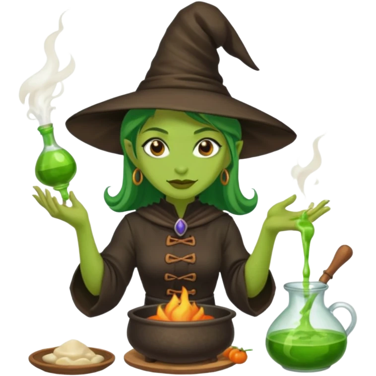 green witch cooking potion emoji