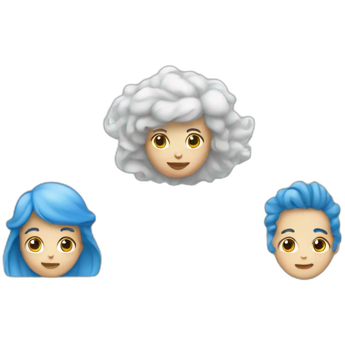 create a white emojis with blue background about birth emoji