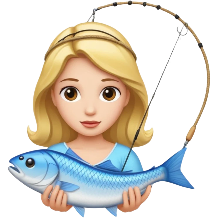 Princess caught on fishing line emoji