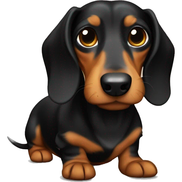 Black and tan long haired dachshund  emoji