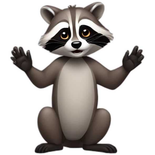 Racoon with hands emoji