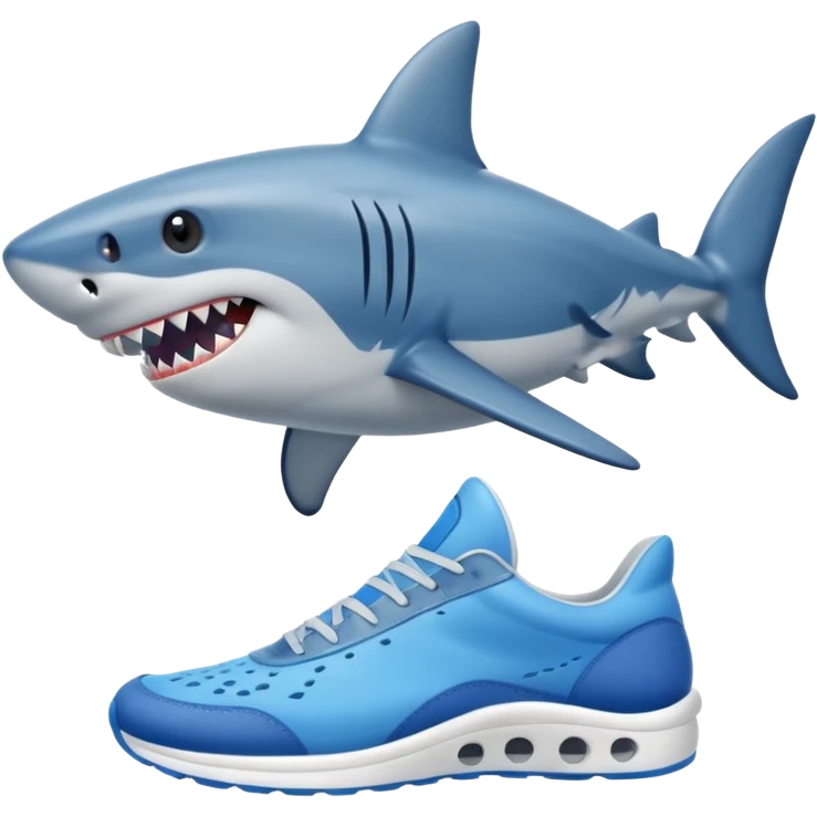 Shark with a blue sneakers emoji