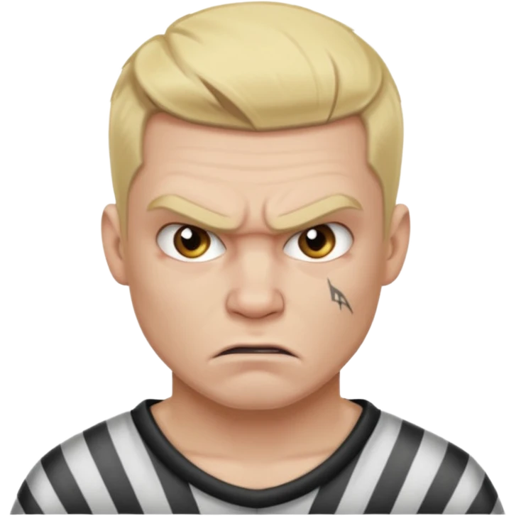angry blonde tattooed male prisoner emoji