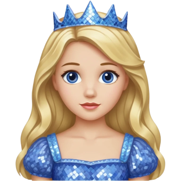 Princess Dorothy Gale from Oz with long blonde hair, periwinkle sequin outfit emoji